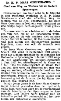 Ir. H.P. Maas Geesteranus overleden (1931)